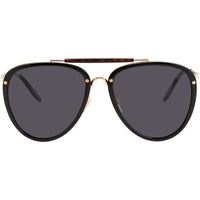 Gucci Men's Sunglasses - Grey Nylon Lens Black and Gold Acetate Frame | GG0672S 001 ,