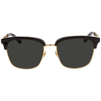 Gucci Men's Sunglasses - Grey Nylon Lens Black and Gold Square Frame | GG0697S 001 ,