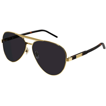Gucci Men's Sunglasses - Grey Nylon Lens Full Rim Gold/Havana Frame | GG1163S 001 ,