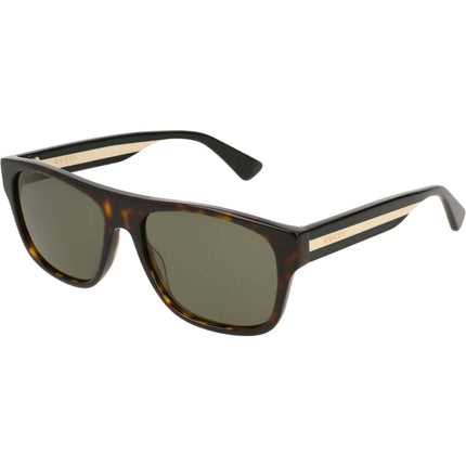 Gucci Men's Sunglasses - Havana Acetate Full Rim Square Frame Green Lens | GG0341S 003 ,