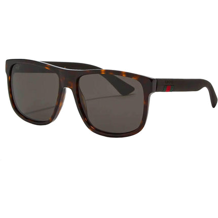 Gucci Men's Sunglasses - Havana Acetate Full Rim Square Frame Grey Lens | GG0010S 003 ,
