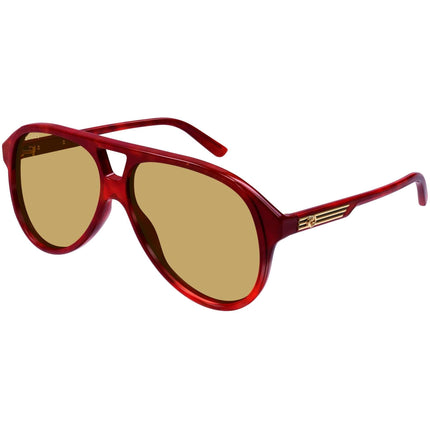Gucci Men's Sunglasses - Havana Acetate Pilot Shape Frame Brown Lens | GG1286S 002 ,
