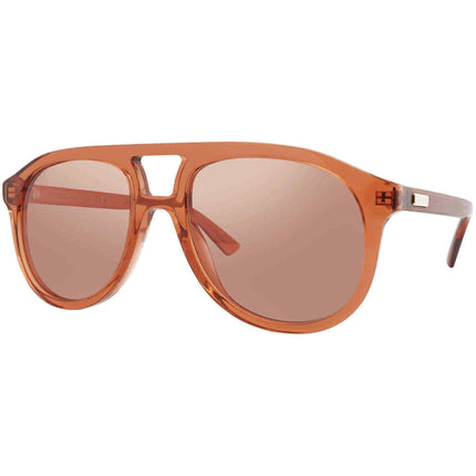 Gucci Men's Sunglasses - Orange Acetate Pilot Shape Frame Orange Lens | GG1320S 002 ,