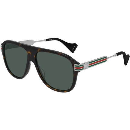 Gucci Men's Sunglasses - Polarized Green Lens Acetate Pilot Shaped Frame | GG0587S 002 ,
