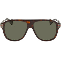 Gucci Men's Sunglasses - Polarized Green Lens Acetate Pilot Shaped Frame | GG0587S 002 ,