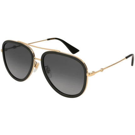 Gucci Men's Sunglasses - Polarized Lens Gold and Black Metal Frame | GG0062S 011 ,