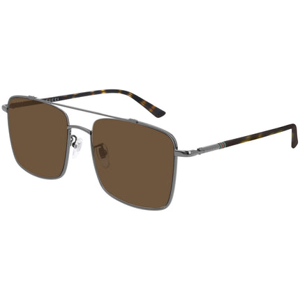 Gucci Men's Sunglasses - Ruthenium Metal Frame Brown Nylon Lens | GG0610SK-30008191002 ,
