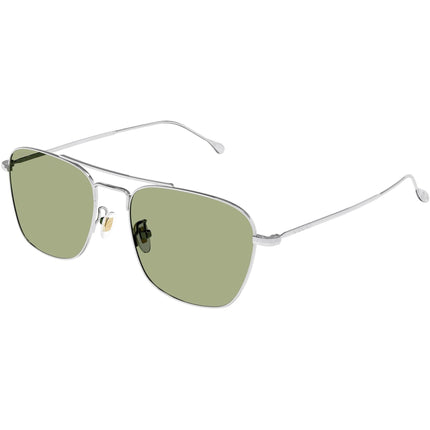 Gucci Men's Sunglasses - Silver Metal Pilot Full Rim Frame Green Lens | GG1183S 008 ,