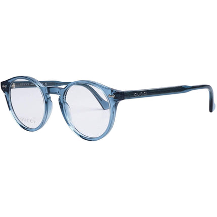 Gucci Unisex Eyeglasses - Blue Acetate Round Full Rim Frame Demo Lens | GG0738O 008 ,