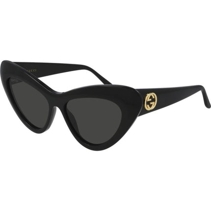 Gucci Unisex Sunglasses - Full Rim Black Plastic Cat Eye Frame | GUCCI GG0895S 001 ,