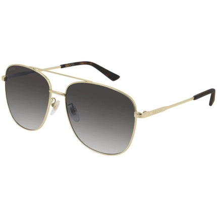 Gucci Unisex Sunglasses - Full Rim Gold Metal Frame Grey Lens | GG0410SK-30005976003 ,