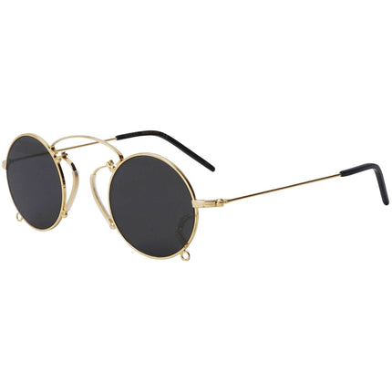 Gucci Unisex Sunglasses - Grey Lens Full Rim Gold Round Shaped Frame | GG0991S 002 ,