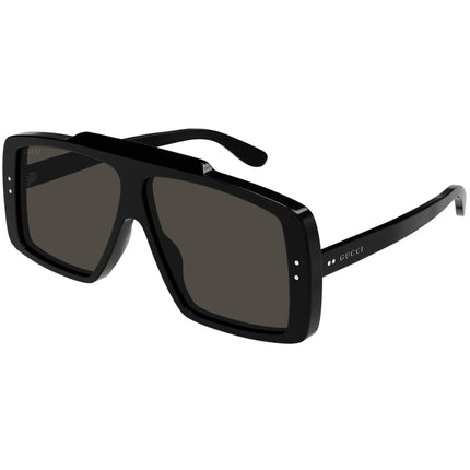 Gucci Unisex Sunglasses - Nylon Lens Black Acetate Wrap Shaped Frame | GG1369S 001 ,