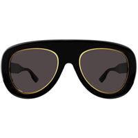 Gucci Unisex Sunglasses - Nylon Lens Shiny Black Acetate Mask Frame | GG1152S 001 ,