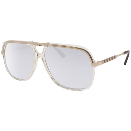 Gucci Unisex Sunglasses Yellow/Crystal Fixed Nose Pads Rectangular Frame | GG0200S 005 ,