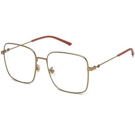 Gucci Women's Eyeglasses - Adjustable Nose Pads Gold/Red Metal Frame | GG0445O 001 ,