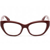 Gucci Women's Eyeglasses - Full Rim Burgundy Cat Eye Shape Plastic Frame | GG0813O 003 ,