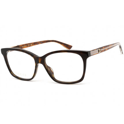 Gucci Women's Eyeglasses - Full Rim Havana Rectangular Plastic Frame | GG0532ON 002 ,