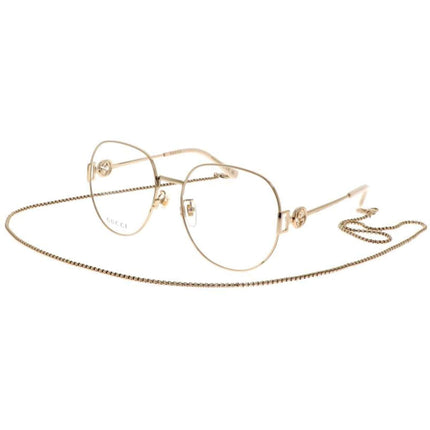 Gucci Women's Eyeglasses - Gold Metal Full Rim Panthos Frame Demo Lens | GG1208O 002 ,
