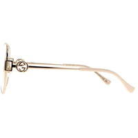 Gucci Women's Eyeglasses - Gold Metal Full Rim Panthos Frame Demo Lens | GG1208O 002 ,