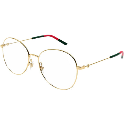 Gucci Women's Eyeglasses - Gold Metal Round Full Rim Frame Demo Lens | GG1201O 001 ,