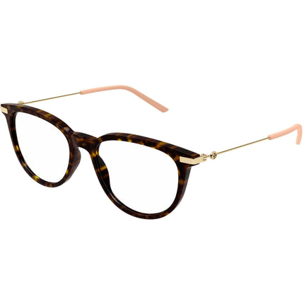 Gucci Women's Eyeglasses - Havana Acetate/Metal Panthos Frame Demo Lens | GG1200O 005 ,