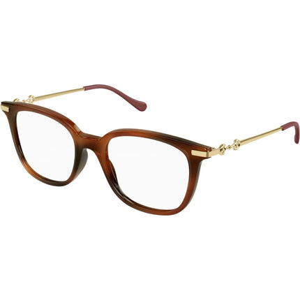 Gucci Women's Eyeglasses - Havana/Gold Acetate/Metal Frame Demo Lens | GG968O 002 ,