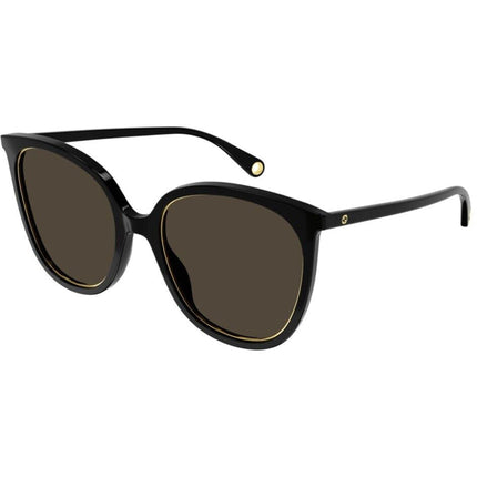 Gucci Women's Sunglasses - Black Acetate Cat Eye Frame Brown Lens | GG1076S 002 ,