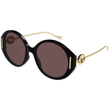 Gucci Women's Sunglasses - Black Acetate Full Rim Oval Frame Brown Lens | GG1202S 001 ,
