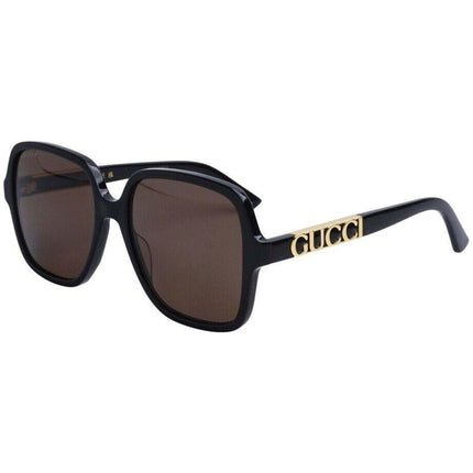 Gucci Women's Sunglasses - Black Full Rim Square Frame Brown Lens | GG1189S 001 ,