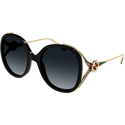 Gucci Women's Sunglasses - Black Injection Butterfly Frame Grey Lens | GG0226S 007 ,