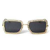 Gucci Women's Sunglasses - Black Metal Rectangular Frame | GUCCI GG1112S 001 001 ,