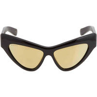 Gucci Women's Sunglasses - Black Plastic Cat Eye Shape Frame Gold Lens | GG1294S 002 ,