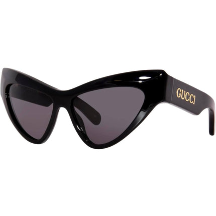 Gucci Women's Sunglasses - Black Plastic Cat Eye Shape Frame Grey Lens | GG1294S 001 ,