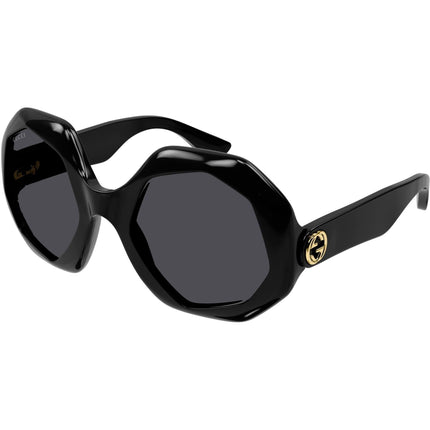 Gucci Women's Sunglasses - Black Plastic Geometric Shape Frame Grey Lens | GG1242S 001 ,