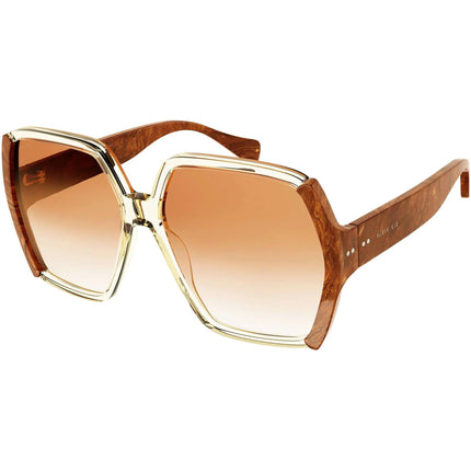 Gucci Women's Sunglasses - Brown Acetate Butterfly Frame Orange Lens | GG1065S 001 ,