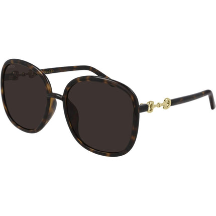 Gucci Women's Sunglasses - Brown Lens Full Rim Havana Square Frame | GG0892SA 002 ,