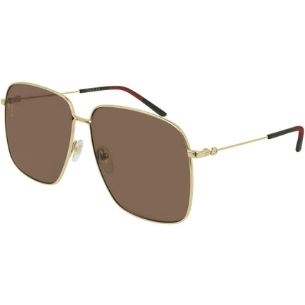 Gucci Women's Sunglasses - Brown Lens Full Rim Metal Oversized Frame | GG0394S 002 ,