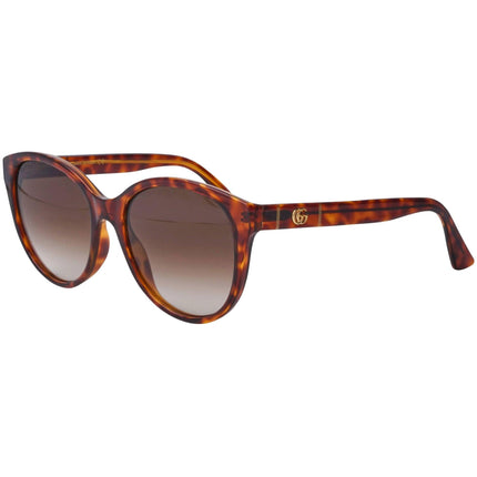 Gucci Women's Sunglasses - Brown Lens Havana Plastic Cat Eye Frame | GG0631S 002 ,