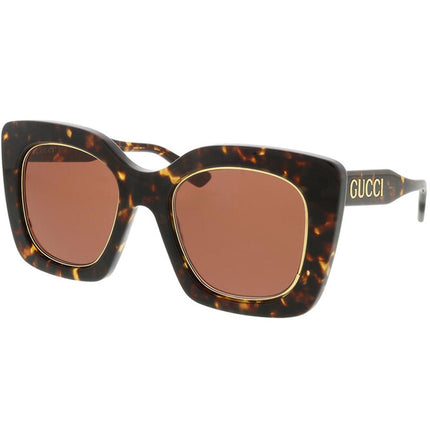 Gucci Women's Sunglasses - Brown Lens Shiny Dark Havana Acetate Frame | GG1151S 003 ,