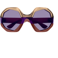 Gucci Women's Sunglasses - Brown Plastic Geometric Frame Violet Lens | GG1242S 002 ,
