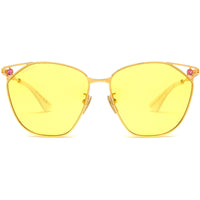 Gucci Women's Sunglasses - Full Rim Gold Metal Butterfly | GG1375SA ASIAN FIT 002 ,