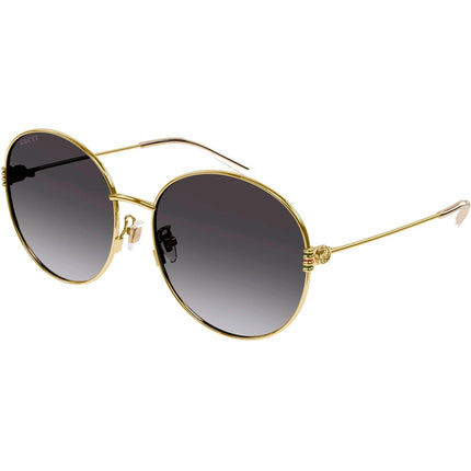 Gucci Women's Sunglasses - Full Rim Gold Metal Round Frame | GG1281SK ASIAN FIT 001 ,