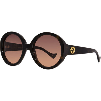 Gucci Women's Sunglasses - Full Rim Havana Acetate Round Shape Frame | GG1256S 002 ,