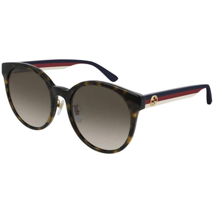 Gucci Women's Sunglasses - Full Rim Havana Blue Acetate Round Frame | GG0416SK 003 ,
