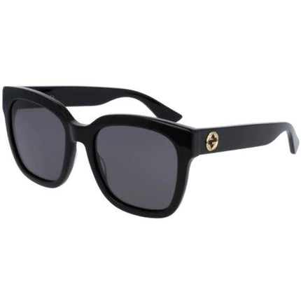 Gucci Women's Sunglasses - Full Rim Shiny Black Acetate Square Frame | GG0034SN 001 ,