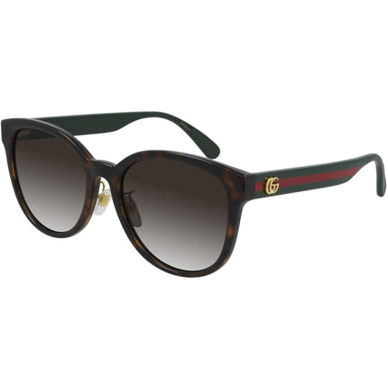 Gucci Women's Sunglasses - Full Rim Shiny Dark Havana Acetate Cat Eye | GG0854SK 003 ,