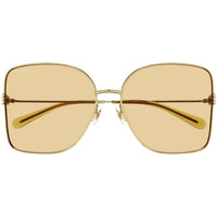Gucci Women's Sunglasses - Gold Metal Butterfly Shape Frame Orange Lens | GG1282SA 005 ,