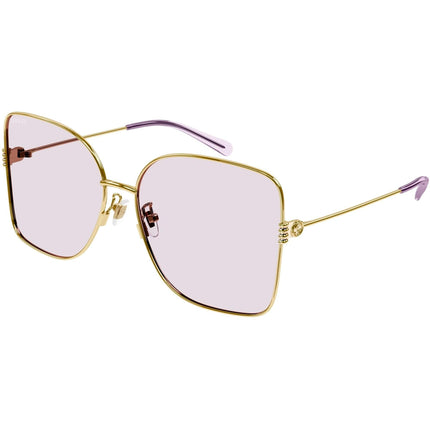 Gucci Women's Sunglasses - Gold Metal Butterfly Shape Frame Pink Lens | GG1282SA 004 ,