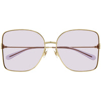Gucci Women's Sunglasses - Gold Metal Butterfly Shape Frame Pink Lens | GG1282SA 004 ,
